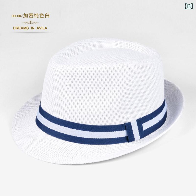 帽子 メンズ 夏用 麦わら帽子 フェドーラ帽 礼帽 UVカット 日よけ ビーチ リゾート...