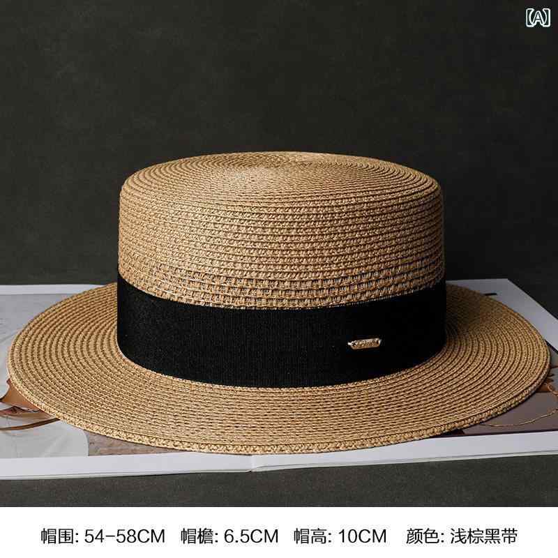 乐天商城 - 麦わら帽子 メンズ つば広 夏用 UVカット 通気性 軽量 ビーチ リゾート 防暑 紳士スタイル ストロー素材 アウトドア