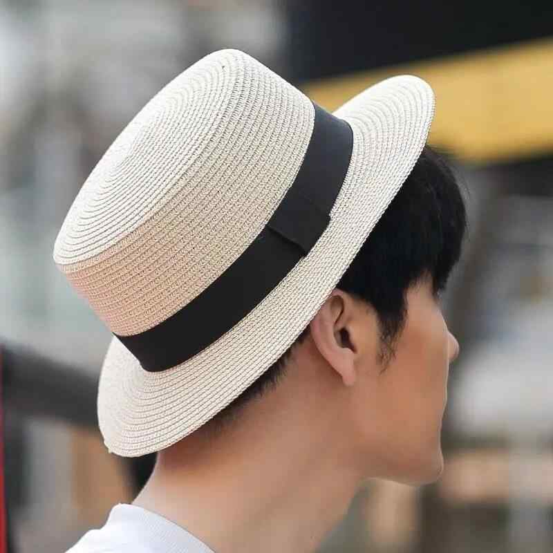 麦わら帽子 メンズ レディース 夏用 旅行 観光 遮陽 UVカット 防紫外線 英国風 イングリッシュスタイル ファッション 爽やか 軽量 通気性 ストロー素材 百搭 アウトドア 普段使い