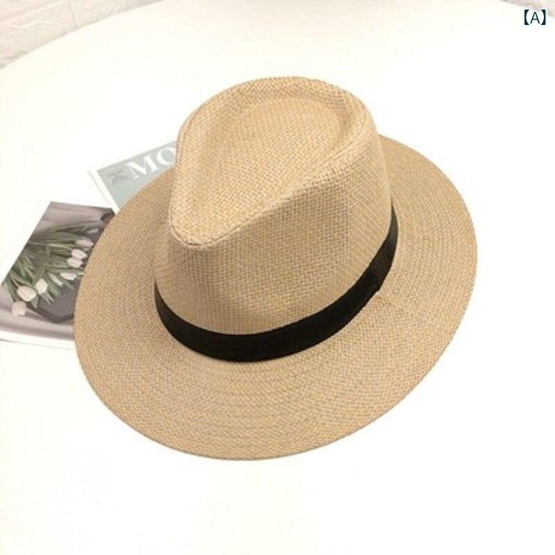 帽子 メンズ レディース 夏用 ビーチ 旅行 休暇 つば広 サンハット 遮陽帽 パナマハット ストロー カウボーイハット UVカット 軽量 通気性 綿素材