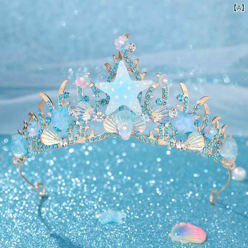 プリンセスクラウン ヘア アクセサリー プリンセス ヘア アクセサリー ブルー ヒト...