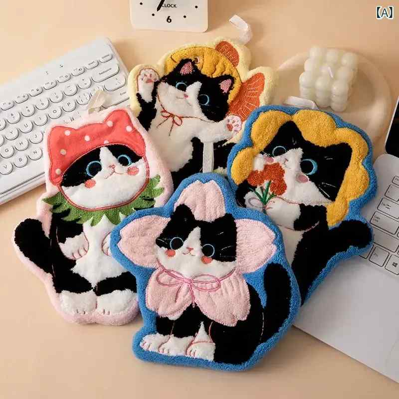 Hand Towels - ハンドタオル かわいい の 柔らかい 吸収性 ハンドタオルは 厚手 臭いのな い キッチン バス ルーム タオルを 掛ける ことが できます。