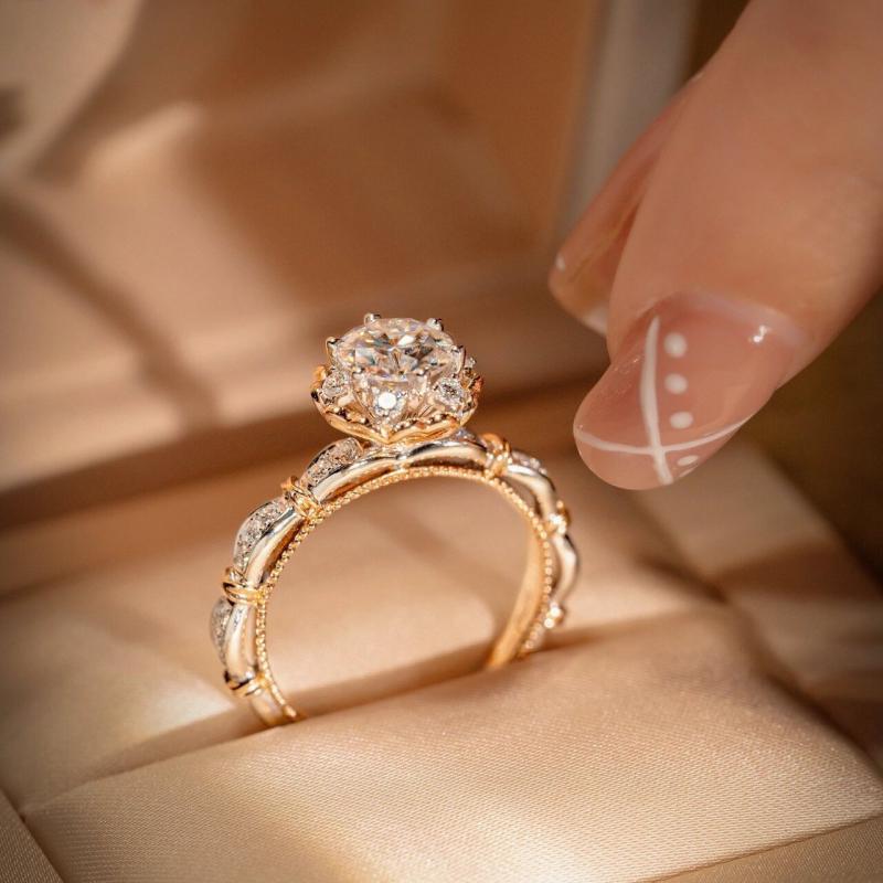 指輪 レディース プラチナ 銀 ジルコニア 六爪 満開 バラ 手持ち 花束 婚約 結婚用 華やか 輝き プレゼント ラブリー ジュエリー アクセサリー