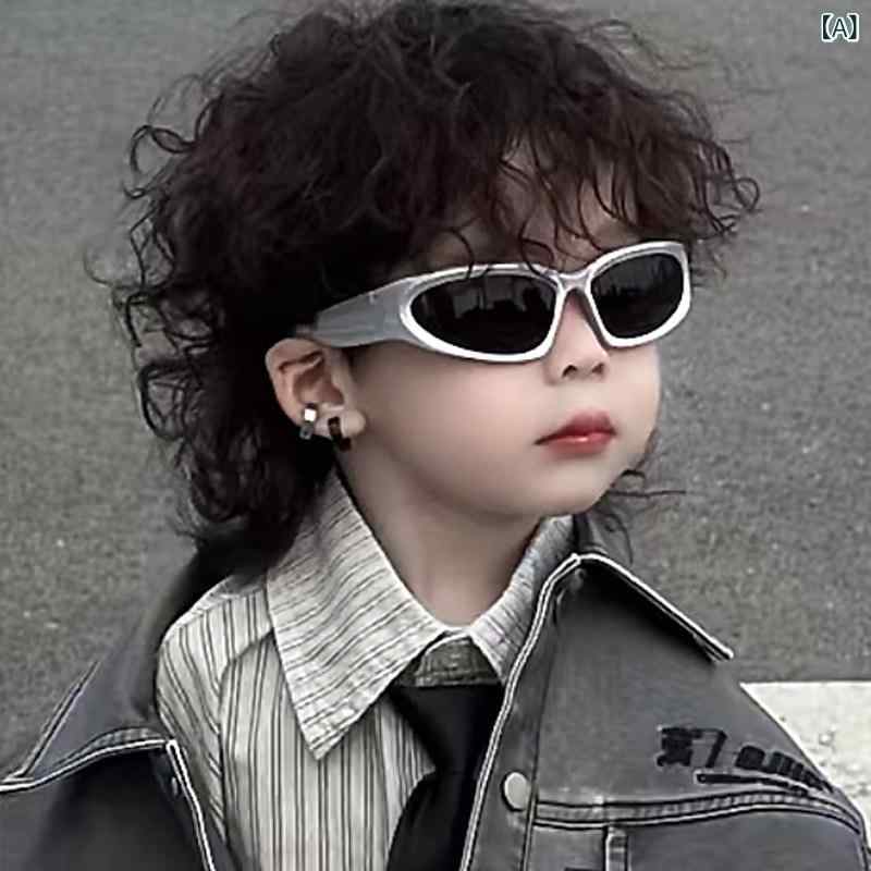 サングラス キッズ 男の子 UVカット ファッション スタイリッシュ コーディネート万能 ベビー対応 紫外線対策 軽量 夏用 子供用 眼鏡 太陽光対策(4.0)