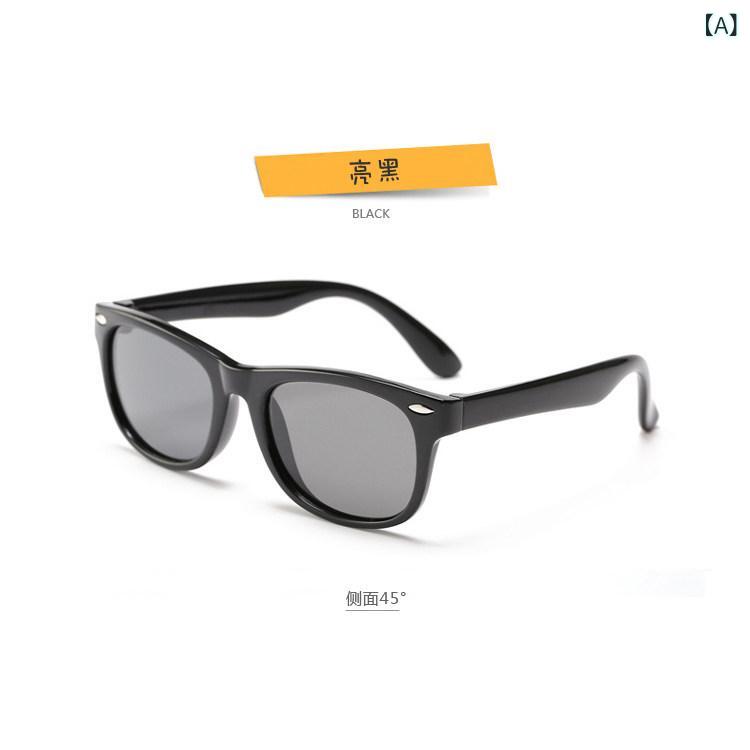 Sunglasses - サングラス 子供用 偏光 UVカット 護眼 中大サイズ 男女兼用 シリコン フレーム 軽量 屋外 活動 安全 メガネ