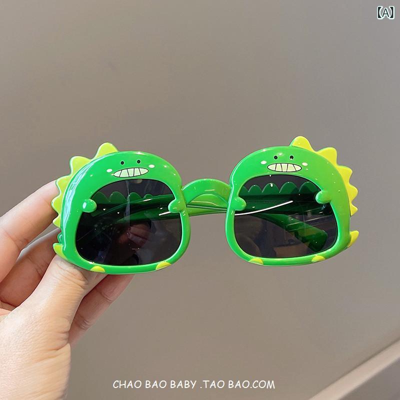 Sunglasses - 偏光サングラス 子供用 男の子 女の子 ベビー UVカット かわいい恐竜 シリコン柔らかテンプル 軽量 屋外遊び 安全素材