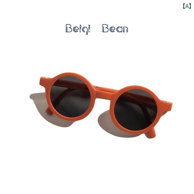 Sunglasses - 春夏 キッズ サングラス キャンディーカラー 折りたたみ式 男女ベビー用 かわいい UVカット 日よけ 軽量 スタイリッシュ メガネ