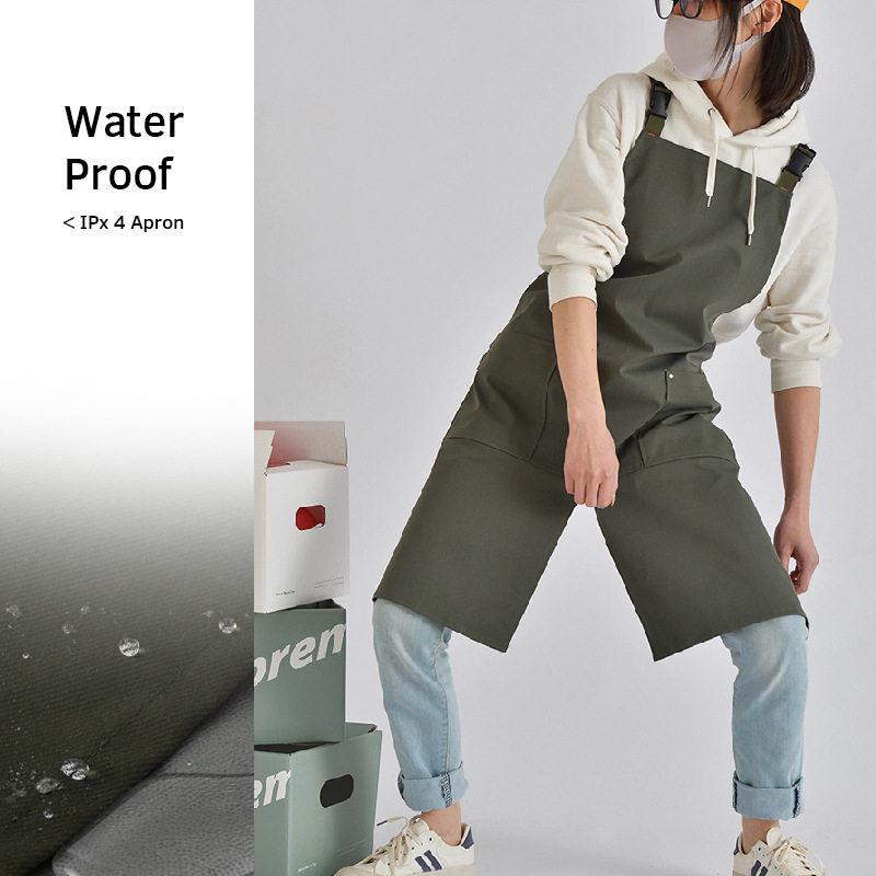 Gingham Aprons - 中華 料理 調理 レストラン 家庭用 作業用 キャンバス エプロン 男女 工場 防水 オーバー オール ポケット