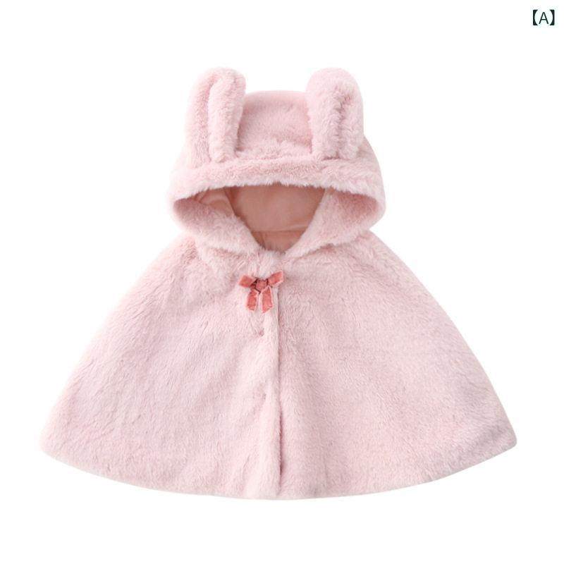 女児用 春秋 ピンク ウール混 厚手 ケープ ドレープ アウター 保暖 フォーマル か...