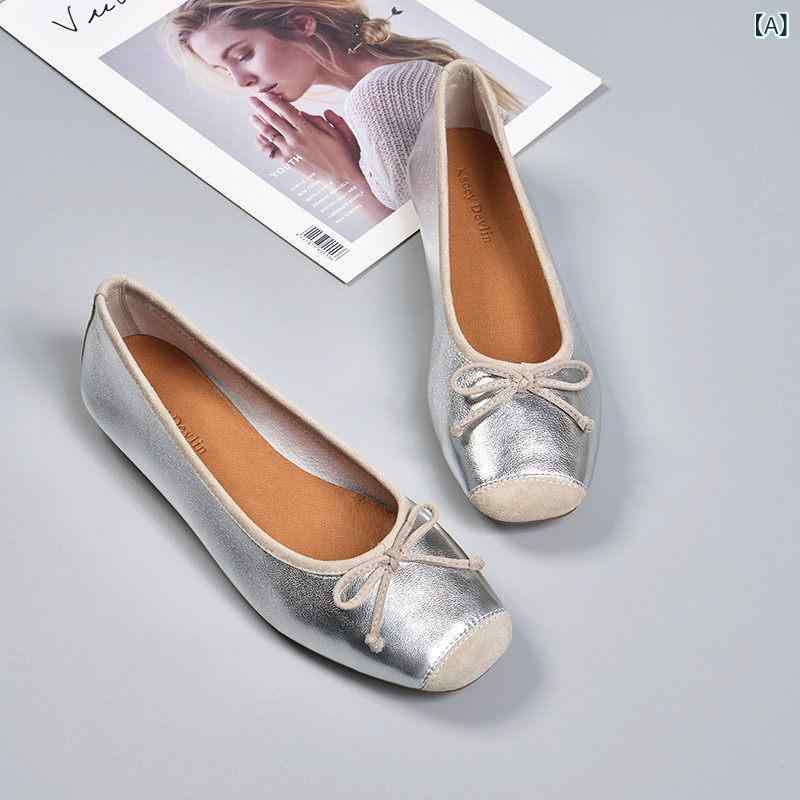 Ballet Shoes - バレエ シューズ レディース KACEY DEVLIN De Fulin バレエ ソフト フラット シューズ レディース リアル ディアスキン ボウ 浅い 履き 口 快適