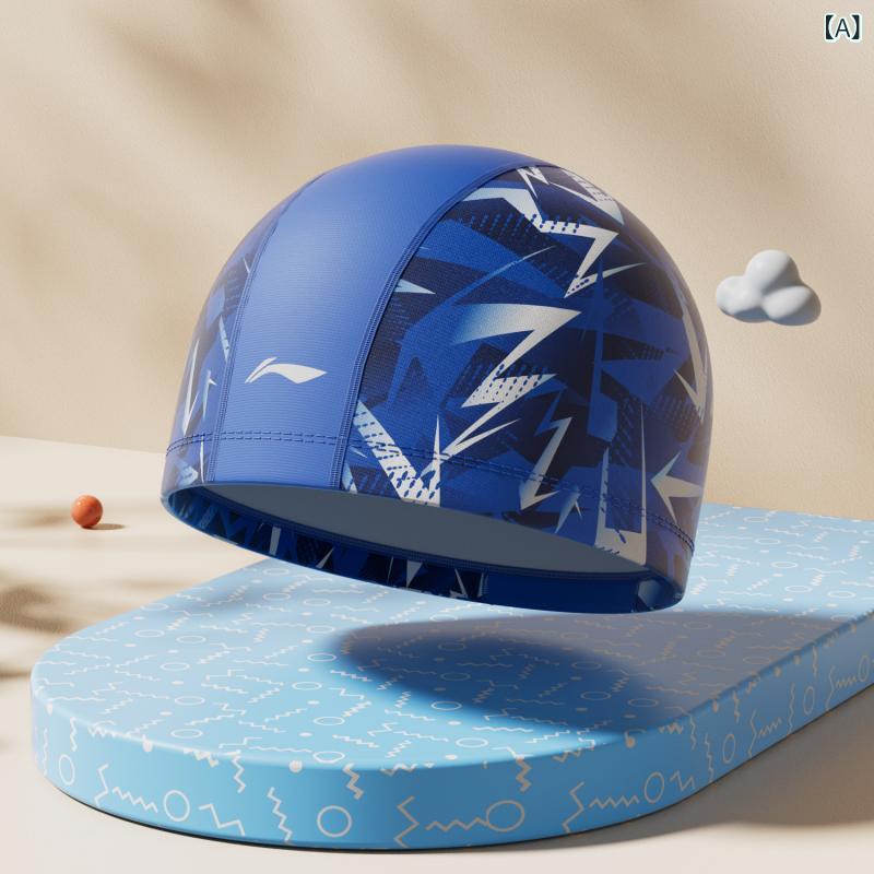 Swimming Caps - スイミング キャップ 帽子 Li Ningの 子供用 水泳 帽 男の子 頭を 圧迫 しない の 拡大 頭囲 生地の 装備 防水 プロの 耳の 保護