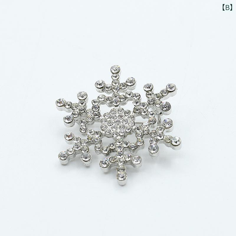 リバーパディのブローチ クリスマス 雪花 水晶 フル キラキラ 胸花 ピン 冬 アクセサリー 華やか 装飾品 ファッション ジュエリー｜アングル3