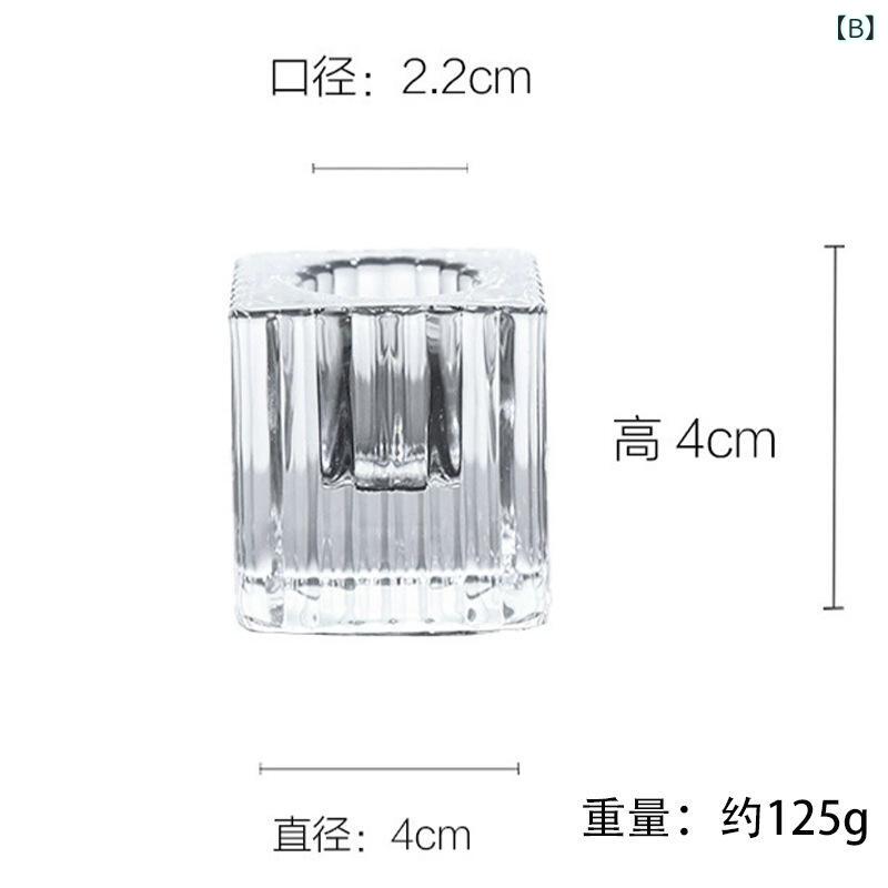 リバーパディのキャンドルホルダー 透明 水晶ガラス 4x4 正方形 欧 シンプル インテリア 氷ブロック ガラス 小型 キャンドルカップ ダイニングテーブル 飾り 置物 クリア モダン 食卓用 軽量 耐久性 日常使い ガラス製 立方体 形状 無色 クリアカラー｜アングル3