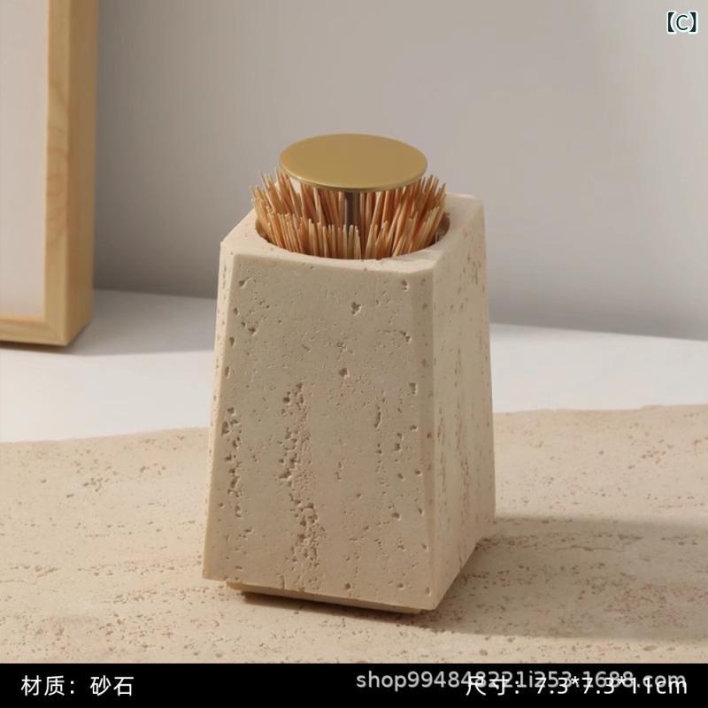 リバーパディのキッチン用品 歯間ピック ケース 自動ポップアップ 家用 高級感 スタイリッシュ 軽量 竹製 コンパクト ディスペンサー 機能 食後 衛生 ツール 日常使い 収納 便利｜アングル3