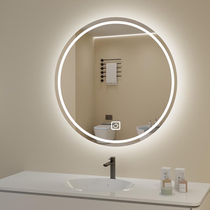ミラー 鏡 丸型 LED スマート鏡 センサー付き 壁掛け 防曇浴室鏡 洗面所 トイレ用 ライト付き タッチパネル メイクアップミラー 化粧鏡 おしゃれ インテリア 大型 直径調整可能 曇り止め 高輝度 省エネ 飛散防止 防水仕様 多機能 鏡面仕上げ シ