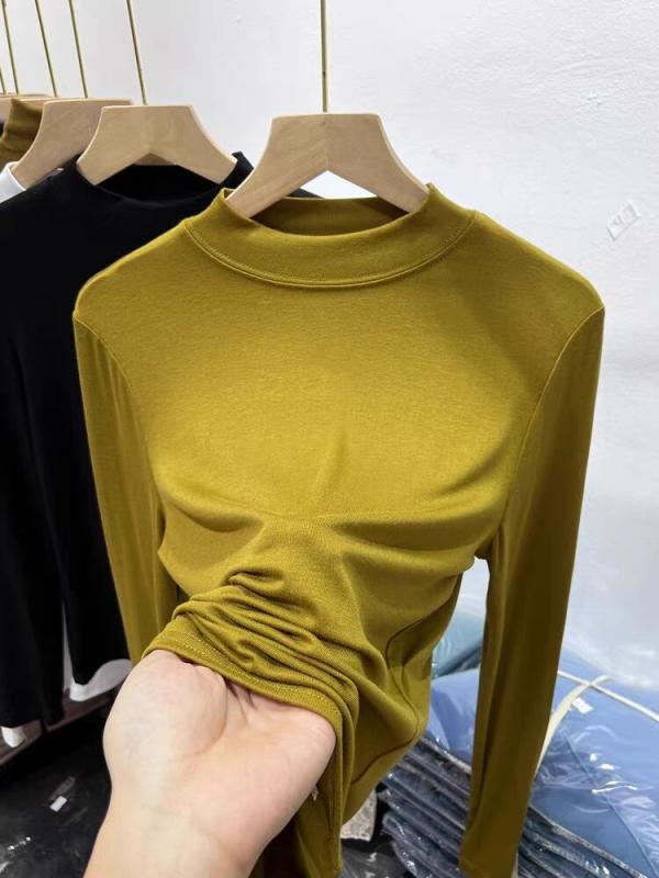 Other - トップス 女性用 春夏 長袖 修身 基礎 百搭 Tシャツ インナー レイヤード 綿素材 伸縮性 軽量 通勤 普段使い ブラック ホワイト グレー ピンク ブルー ビッグシルエット Vネック 吸湿速乾 接触冷感 カジュアル