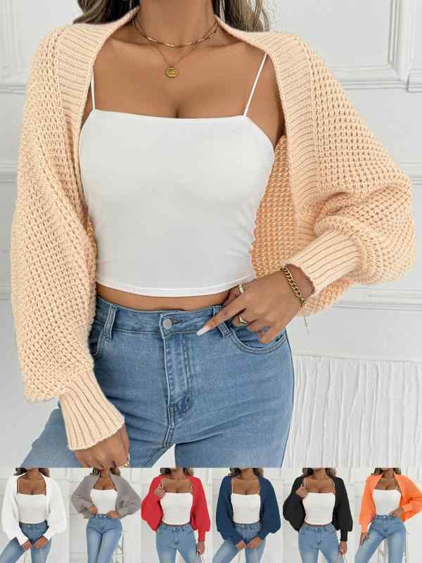 レディース カーディガン クロスボーダー 欧米風 女性用 ゆったり 普段使い 暖か ショール 切り替え ニットセーター アウター 長袖 ソフト 軽量 秋冬 ブラック グレー ベージュ