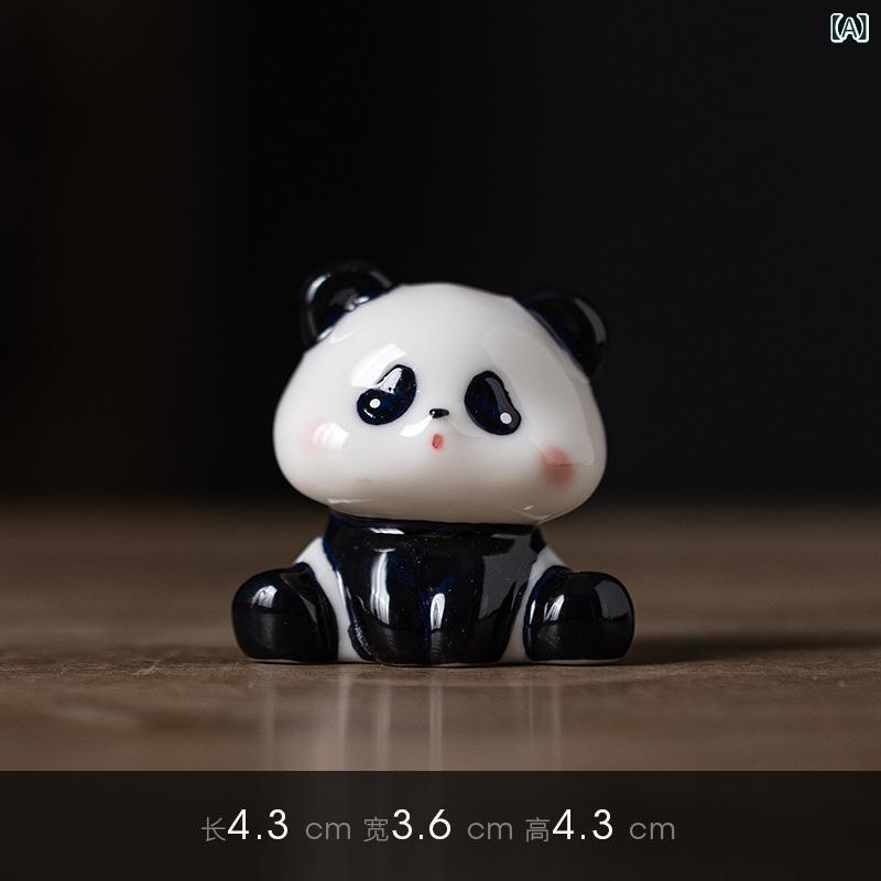 置物 レディース かわいい パンダ 陶器 ミニチュア フィギュア インテリア 雑貨 癒し系 オブジェ 卓上 飾り デスク周り 盆栽 アクセサリー 玄関 リビング 寝室 装飾品 プレゼント ギフト 小型 小さめ 置き物 熊猫 動物 アニマル 飾り物 癒やし riverpaddy-11660048 リバーパディ サンプル画像2