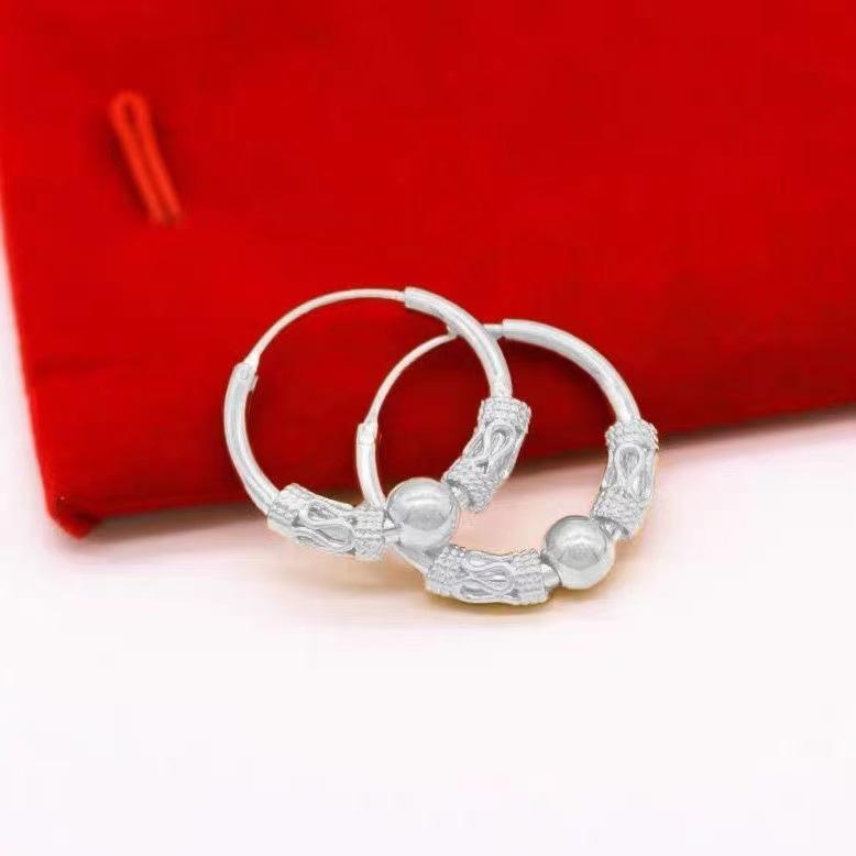 Other , Materials - イヤリング 女性用 シルバー加工 イヤーカフ 運気アップ ビーズ アクセサリー 軽量 普段使い シルバー ゴールド カラー 秋冬 通年使用 シンプル スタイリッシュ 耳飾り アクセサリー ジュエリー ファッションアイテム