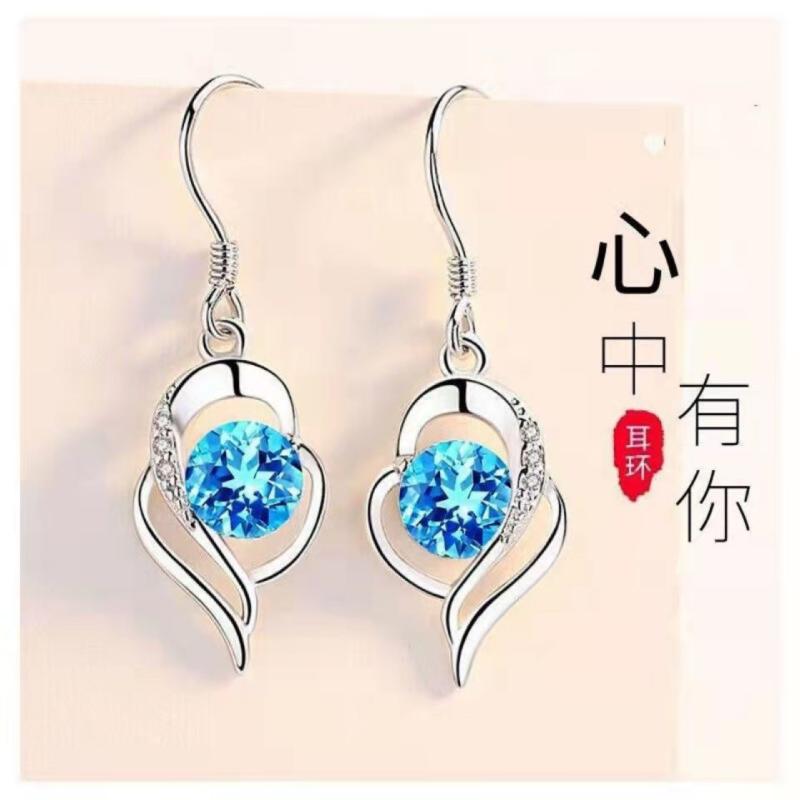 Lime - イヤリング 女性用 軽量 高級感 ジルコニア シンプル 個性 ハート フック シルバー アクセサリー 普段使い かわいい ギフト ジュエリー ファッション 耳飾り