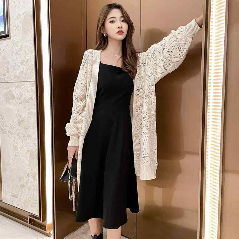 Camisoles - レディース ニットカーディガン 透け感 ゆったり 中長丈 薄手 春秋 ショール風 外掛け トップス カジュアル 軽量 コットン混 レイヤード コーディネート