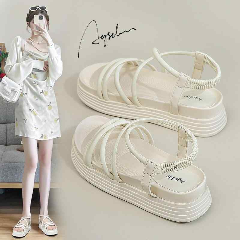 サンダル レディース 夏用 厚底 ローマ風 ビーチ スポーツ スカート合わせ フランススタイル 軽量 フェミニン 防水 クッション性 高さ