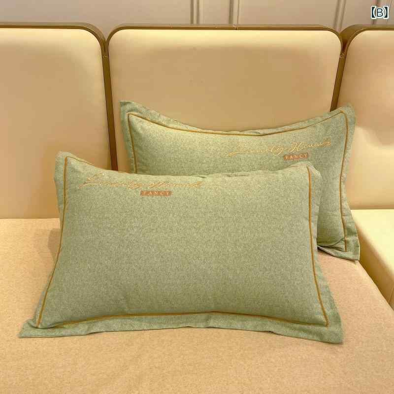 枕カバー 綿 刺繍 単品 綿 加厚 磨毛 枕頭套 家用 学生用 寝室用 柔らか素材 吸湿...