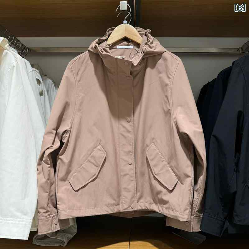 秋冬 女性用 カジュアル 連帽 ショート ジャケット Aライン 防水 耐久 軽量 伸縮性...