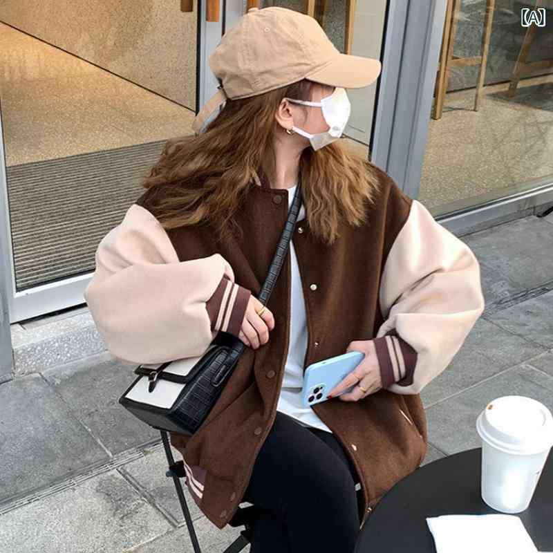 リバーパディのレディース アウター ジャケット 秋冬 学院 薄手 コート ビッグシルエット ロング丈 コットン混 暖か 普段使い ブラック グレー ベージュ ストレッチ素材 軽量 ストリートファッション｜アングル2