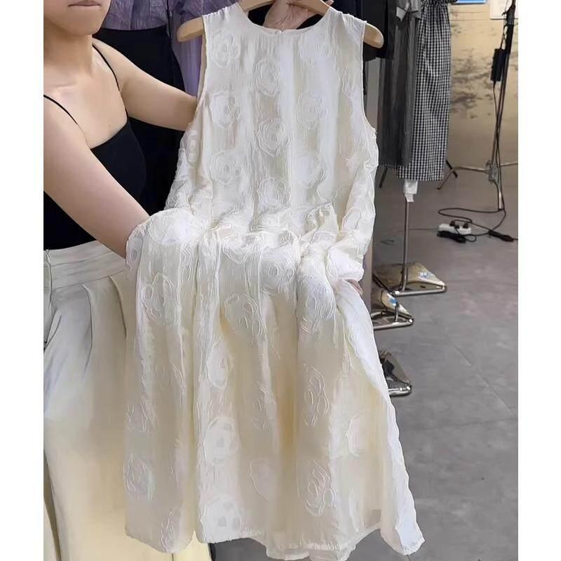 ワンピース レディース 夏 無袖 キャミソール フレンチスタイル 単色 フェアリー風 ユニーク 軽やか ガーリー 日常使い コットン混 涼しい 伸縮性
