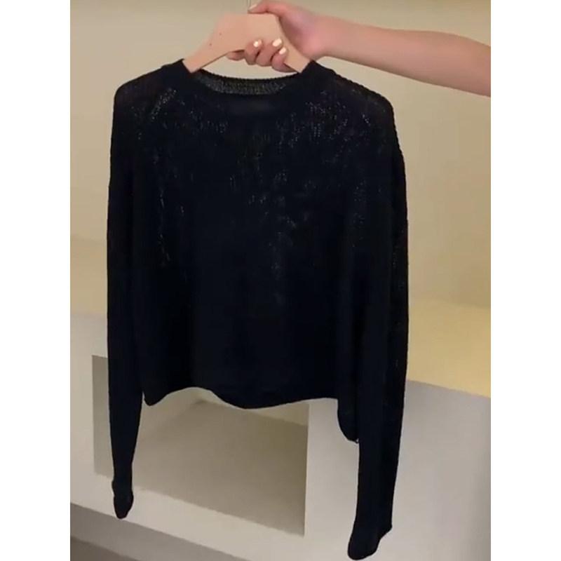 ニット トップス レディース 春秋 高級感 ブラック ゆったり カジュアル フィット 柔らかい 暖かみ インナー アウター 兼用 普段使い デイリーウェア