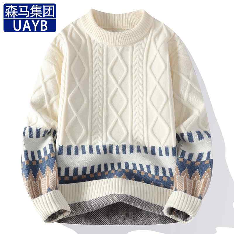 ニットセーター メンズ 秋冬 ゆったり風 ペア 普段使い コーディネートしやすい 柔らかい素材 暖かみ フィット