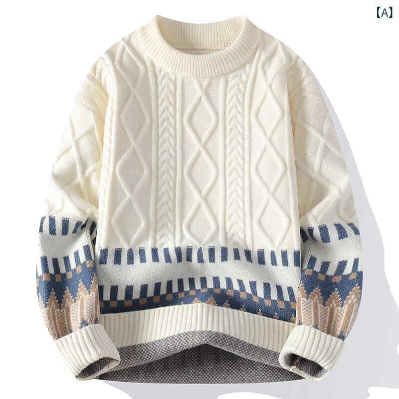 ニットセーター メンズ 秋冬 ゆったり風 ペア 普段使い コーディネートしやすい 柔...
