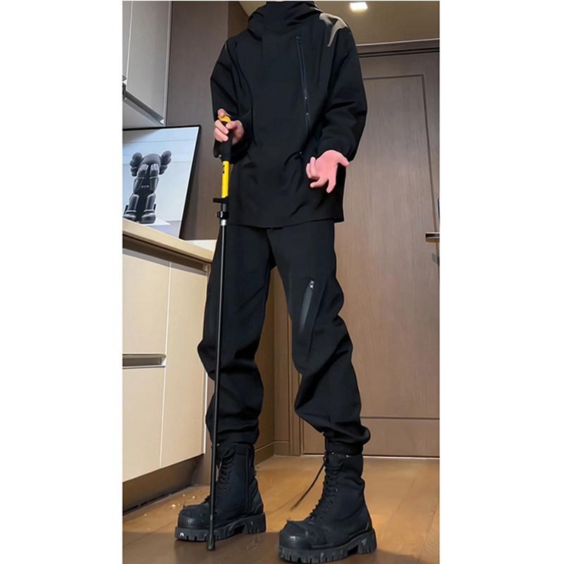 登山パンツ メンズ 秋冬 防水 厚手 フリース加工 機能性 テーパードレッグ ワークスタイル アウトドア ハイキング 用 暖か 耐久性