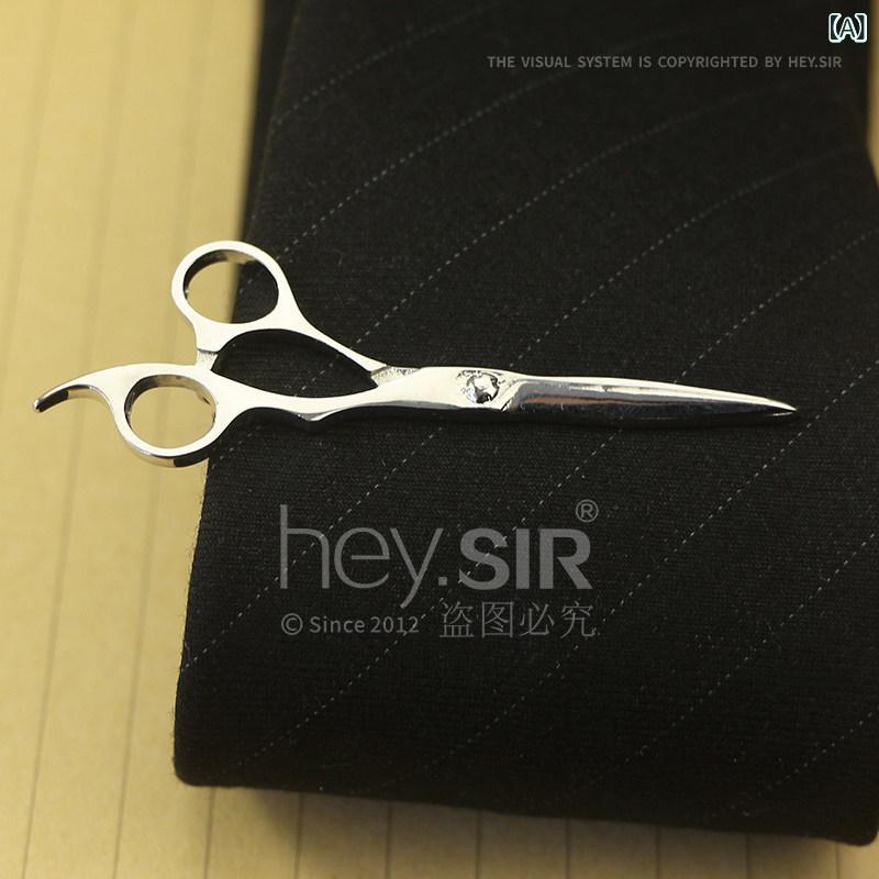 Tie Pins - メンズ ネクタイピン シルバー 光沢 ビジネス カジュアル 汎用 スタイリッシュ スーツ アクセサリー フォーマル 普段使い 洗練