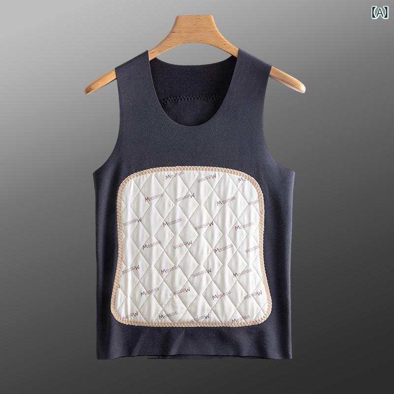 メンズ 秋冬 インナーベスト 羊毛 暖か素材 発熱機能 シームレス 腰サポート 腹部保温 向け 普段使い 快適 伸縮性