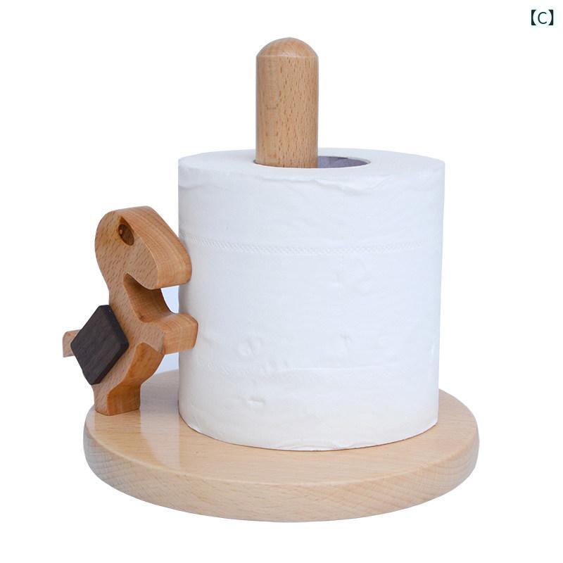 キッチン 収納ラック ペーパータオル ホルダー 木製 穴あき不要 家庭用 ロールペーパー スタンド バスルーム 対応 おしゃれ 素材 簡単設置 多機能 整理整頓