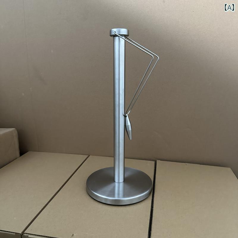 キッチン ステンレス ペーパータオルホルダー カウンタースタンド 大型ロール対応 壁穴なし 収納ラック 耐久性 取り付け簡単 コンパクト キッチン収納 キッチンペーパー ホルダー スタンド式