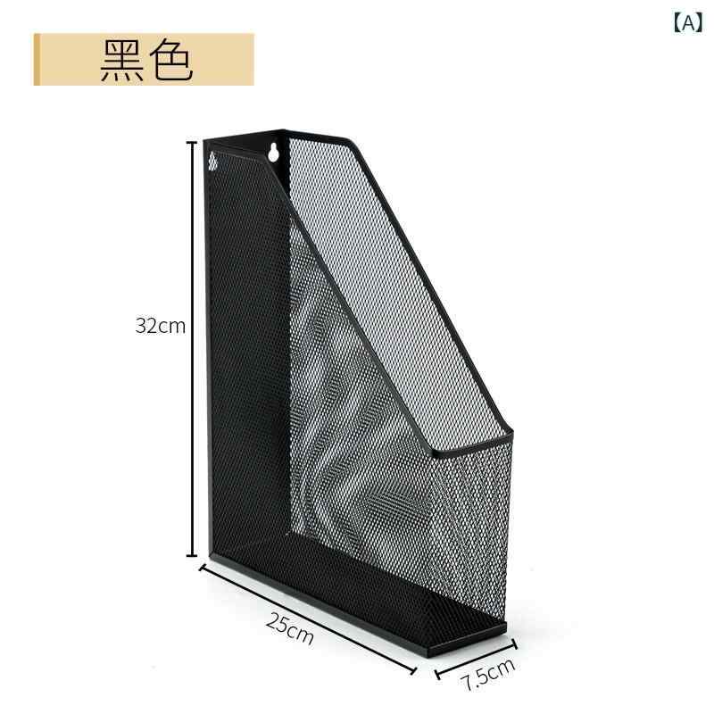 ファイルラック 金属鉄網 デスクオーガナイザー シンプル収納ボックス 資料整理 トレイ オフィス文具 デスクトップ整理 シングルコンパートメント・主な素材: 金属・カラー展開: 黒.銀.白