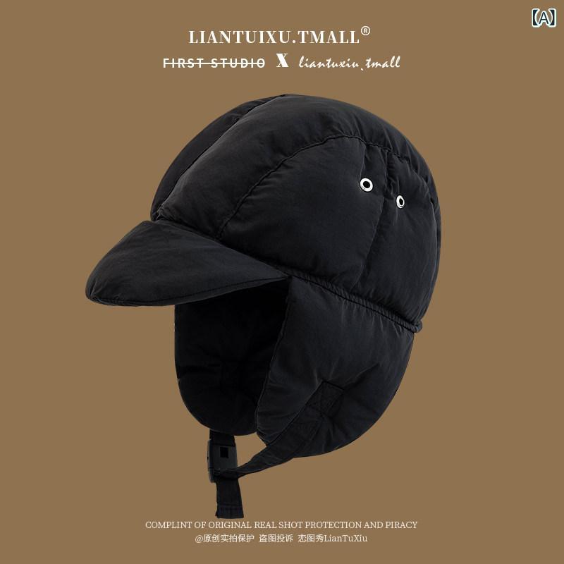 冬用 耳付き 保暖帽子 レディース メンズ アウトドア 登山 サイクリング 防風雪 ダウン 起毛 飛行帽風 ..