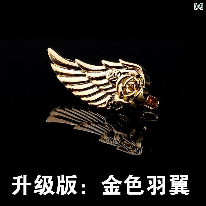メンズ ネクタイピン タイクリップ ビジネス スーツ アクセサリー 翼 モチーフ 花柄 スタイリッシュ フォーマル 通勤用 洗練 男性用 ネクタイ留め