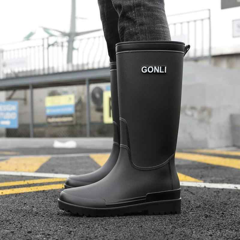 Rain Shoes - メンズ レインブーツ アウトドア 釣り用 防水 ミッドカット 厚手 耐摩耗 柔軟ソール ゴム素材 滑り止め 軽量 通勤 普段使い