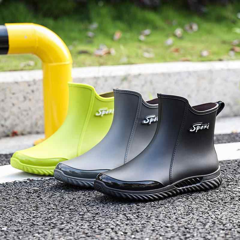 雨靴 男性用 短筒 防滑 防水 耐摩耗 ゴム素材 レインブーツ 釣り用 キッチン用 カジュアル 日常使い 軽量 柔軟
