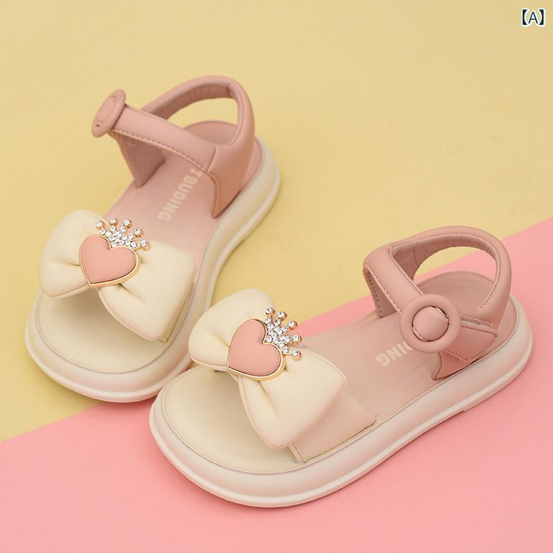 女の子 サンダル 夏用 プリンセス ソフトソール 滑り止め 軽量 通気性 子供靴 かわいい 足元保護 遊び着 日常使い