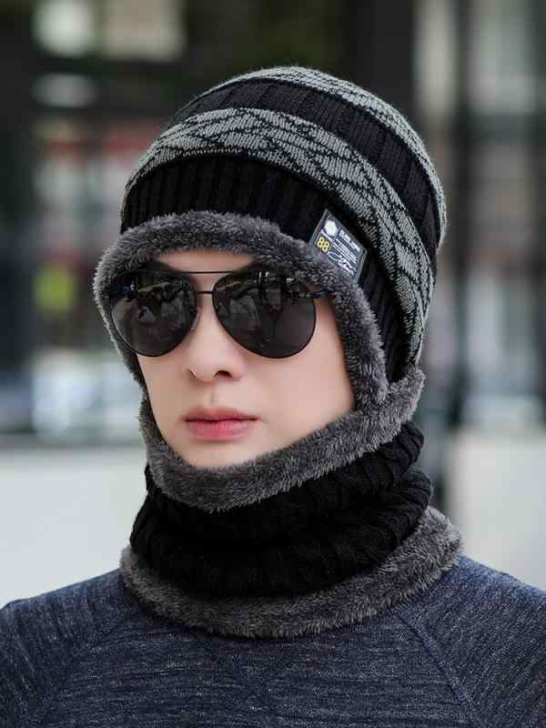 Cap, Hat - 帽子 男性用 秋冬 ニット ビーニー帽 厚手 保温 防寒 防風 首元保護 暖か サイクリング 日常使い コーディネートしやすい
