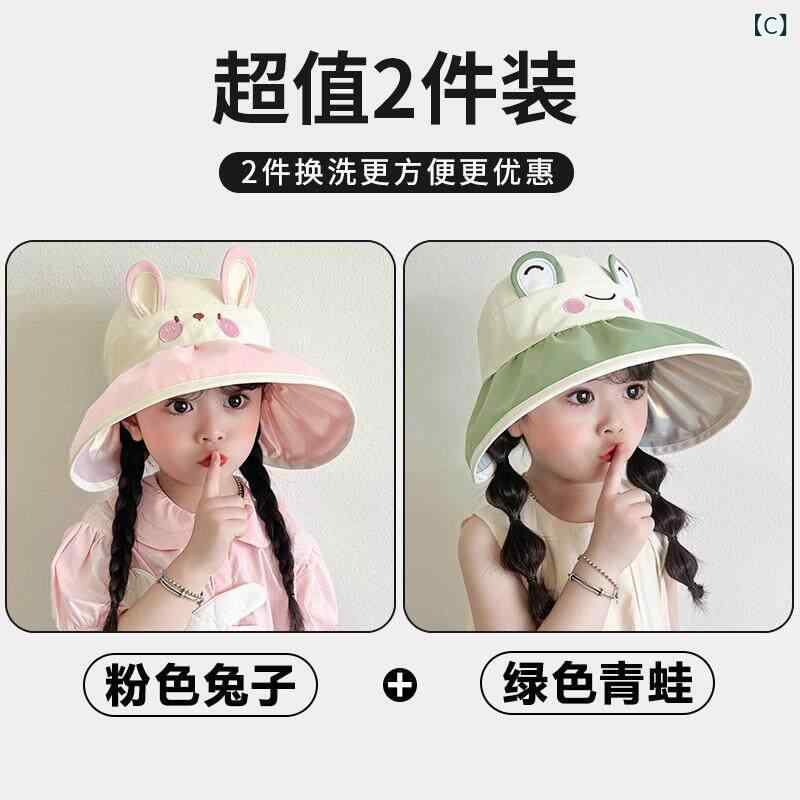 子供用 日よけ帽子 大つば 夏用 女の子 男の子 ベビー UVカット 通気性 薄手 軽量 ...