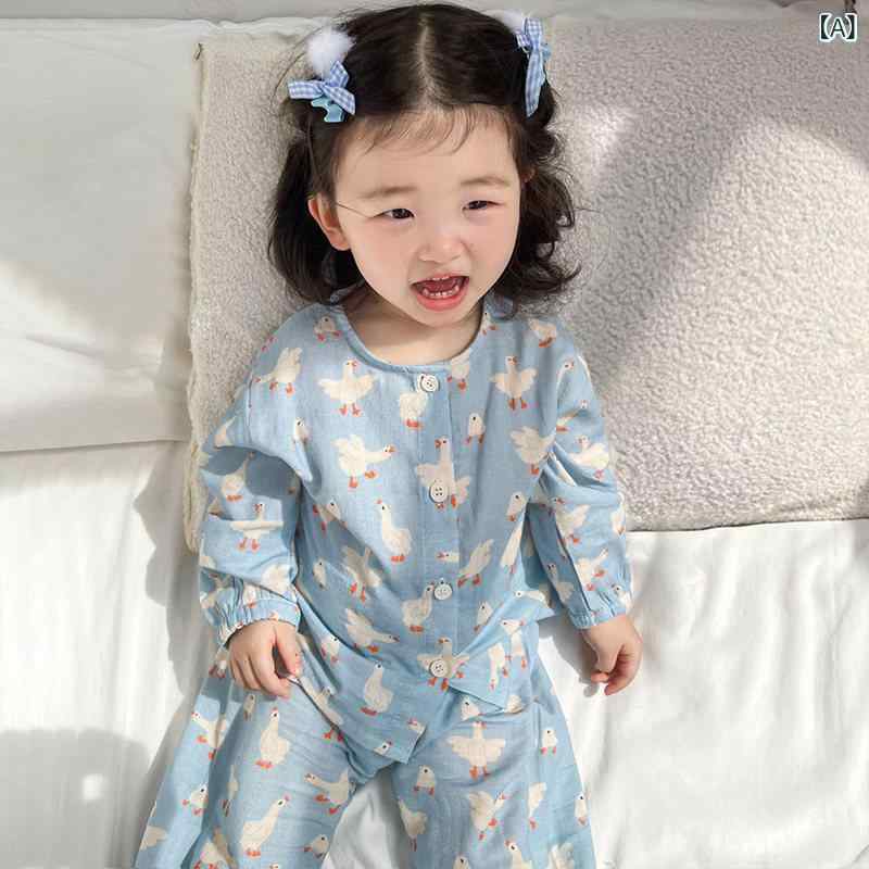 女の子 パジャマ 春夏 綿 ガーゼ セット 涼感 子供用 家居服 通気性 吸湿速乾 軽量 部屋着 ベビー トップス ボトムス かわいい