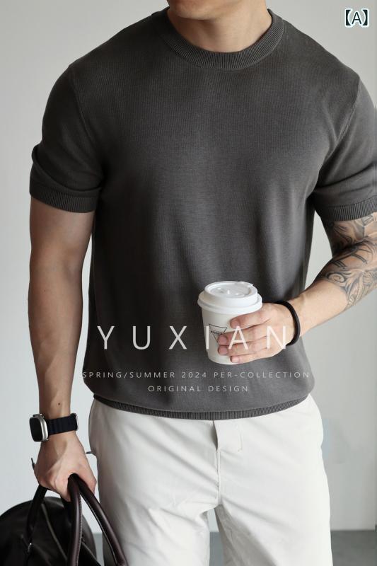Tシャツ メンズ 短袖 ニット スラブコットン 抗シワ 通気性 吸湿速乾 レトロ 無地 綿素材 カジュアル ビジネス 普段使い 通勤用 春夏・スタイル: ビジネスベーシック・主な素材: 再生セルロース繊維72%.綿28%・シルエット: ストレート・袖丈: 短袖・ネックライン: 丸首・裾: リブ・柄: 無地・厚み: 標準・対象: ・使用シーン: 日常・タイプ: プルオーバー・カラー展開: 黒.白.石墨灰・サイズ展開: S.M.L.XL.2XL.3XL