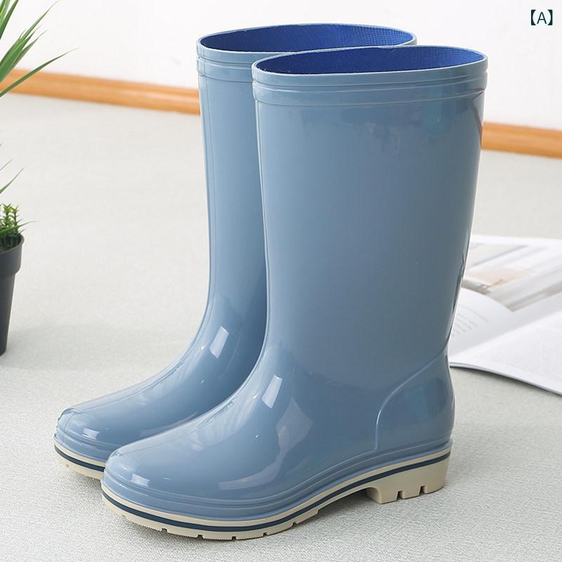 雨靴 レディース 中筒 防水 防滑 ゴム製 起毛 暖か ファッション 女性用 アウトドア 通勤 秋冬 軽量 伸縮性