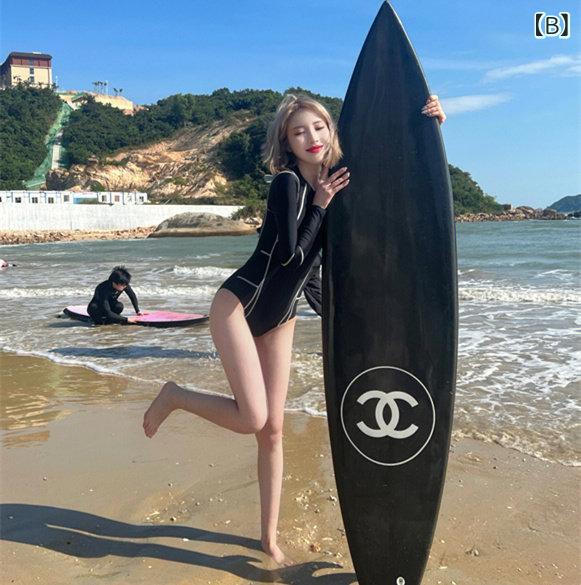 女性用 日焼け防止 速乾 セパレート 水着 長袖パンツ サーフィン クラゲガード UVカット 夏用 軽量素材 伸縮性 接触冷感 ブラック ピンク系